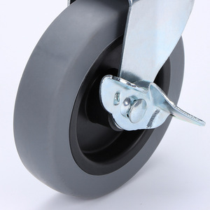 Heavy Duty TPR Rubber Caster Wheels 3 Inch Swivel With Brake Flat Bed Trolley Casters Silent Operation Universal Wheel - Product Image 2