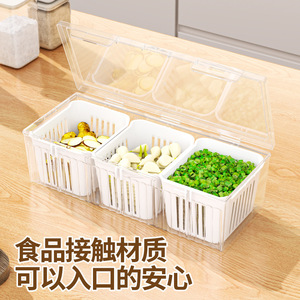 Divided Food Storage <b>Bins</b> <b>Rectangle</b> Freshness Preservation Fridge Use - Product Image 3