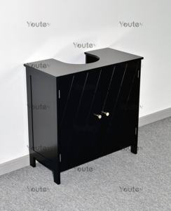 Meuble <span class=keywords><strong>de</strong></span> rangement pour évier sur pied Youtev avec 2 portes et étagère noir <span class=keywords><strong>sous</strong></span> l'évier meuble vanité <span class=keywords><strong>de</strong></span> salle <span class=keywords><strong>de</strong></span> bain en bois sans évier - Product Image 2