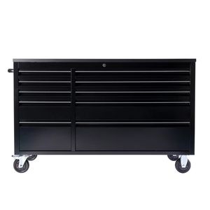 Armoire à outils roulante en acier inoxydable robuste de 56 pouces, plan de travail avec 10 tiroirs, dessus en bois, <span class=keywords><strong>coffre</strong></span> à outils <span class=keywords><strong>Craftsman</strong></span>, OEM/ODM/OBM - Product Image 2