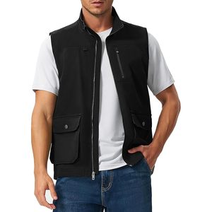 Gilet Safari Homme Rdruko, fermeture éclair intégrale, coton léger, 4 poches, pour randonnée, pêche, travail, voyage - Product Image 1