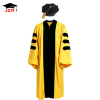 Togas de Graduación Doctoral Amarillas de Lujo al por Mayor, Túnica y Birrete de Graduación de Doctorado en Oferta