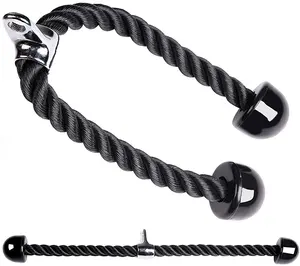 도매 체육관 액세서리 확장 푸시 다운 삼두근 로프 풀다운 블랙 삼두근 로프