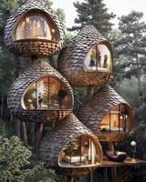 Maison en bois créative personnalisée, portable, pour petits hôtels, maison dans les arbres