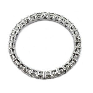 Anillo de Boda de Oro Blanco de 18K con Diamantes Reales de Alta Calidad, Venta al por Mayor en Hong Kong, Regalos para Fiestas, Anillo Clásico para Mujer - Product Image 2
