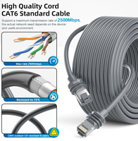 Câble Ethernet haute vitesse Starlink Gen3 de 50 mètres 24AWG, adaptateur d'alimentation USB-C DC 60W PD, étanche pour extérieur, noyau en cuivre pur, noir