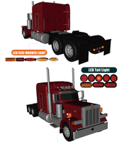 Lampu Trailer Truk LED Samping Bulat 4 inci TOP LEAD, Lampu Peringatan Darurat 3 in 1 Stop dan Jalan