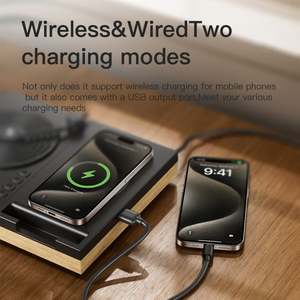 <span class=keywords><strong>Estación</strong></span> <span class=keywords><strong>de</strong></span> Carga Inalámbrica Multifuncional Retro con Reloj y Luz Nocturna - Product Image 2