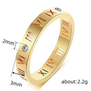 <b>Roman</b> <b>Numeral</b> Fashion <b>Ring</b> Minimal Elegant Geometric Design Unisex Daily Wear Jewelry - Product Image 1