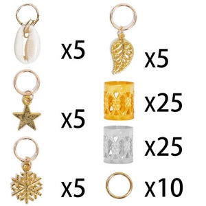 Holesale-Bolsa de 80 unidades de anillos de pelo trenzado para trenzas africanas, accesorios para trenzas