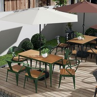 Meubles commerciaux imperméables au soleil meubles de salle à manger chaises de café en métal en bois durables Tables d'extérieur ensembles de jardin de patio