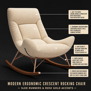 Nordic Modern Cream Style <strong>Rocking</strong> <strong>Chair</strong> Simple Designer Leisure Lounge <strong>Chair</strong> for Home Hot <strong>Sale</strong> Soft Single Swing <strong>Chair</strong> - Product Image 4