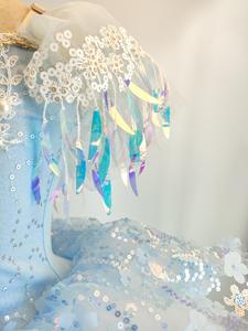 2025 popüler bale dans puf kollu çiçek Sequins balerin parlak kabarık etek performans kostüm kızlar için uygulama - Product Image 6