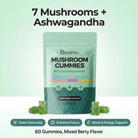 Gummies en gros OEM Véganes Complexe de Champignons 10-en-1 (Crinière de Lion, Ashwagandha) Adaptogène Nootropique Saveur Pêche