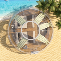 Dôme géodésique rond extérieur Kawagebo Kamp (KK) de 5 m / 16,4 pi de diamètre, tente de restaurant, glamping, maison bulle