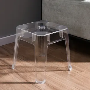 Chinese Wholesale Modern Cheap Transparent Stacking Plastic Stools