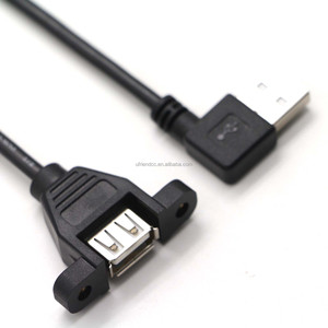 Cable de Extensión USB 2.0 Macho a Hembra para Montaje en Panel con Tornillo de Bloqueo, Cable de Datos de Carga Rápida para Computadora - Product Image 4