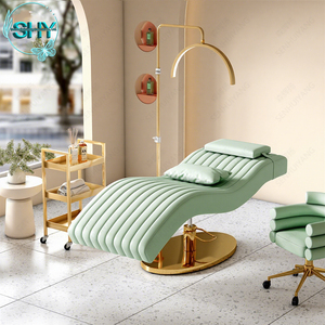 เตียงต่อขนตาหนังสังเคราะห์สีน้ำตาลทันสมัย เฟอร์นิเจอร์<span class=keywords><strong>ร้าน</strong></span>เสริมสวย เตียงสปาโค้ง เตียงเสริมความงาม เตียงพับได้สุดหรูสำหรับต่อขนตา - Product Image 3
