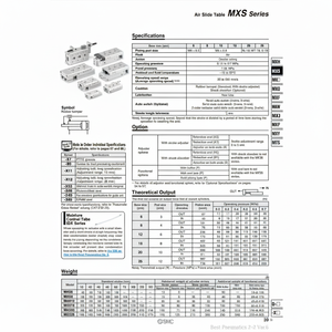 Table coulissante pneumatique SMC Pneumatics MXS12-100 pièces pneumatiques de haute qualité - Product Image 1