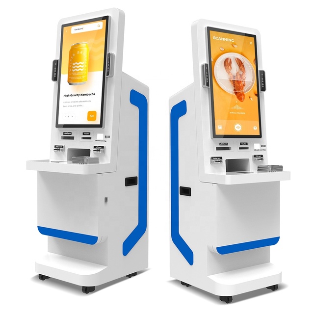 32 Inch Floor Standing Supermarket Self-service Kiosk with SDK Function for Cashless ATM Ticketing and Printing