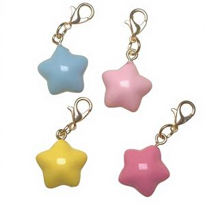Accesorios Creativos para Manualidades, Llavero con Forma de Estrella, Cadenas para Teléfono, Mini Estrellas de Plástico Coloridas, Colgante para Llavero - Product Image 1