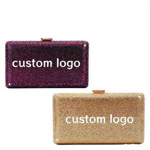 Bolso de Noche de Lujo para Mujer, con Diseño de Rejilla de Diamantes, Brillante, con Pedrería, Forro de PU, para Bodas y Eventos Formales - Product Image 2