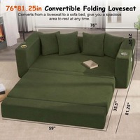 L-förmiges, faltbares, multifunktionales Doppelsitzer-Schlafsofa, anpassbares, modernes, schlichtes Cord-Sofa mit hoher Dichte