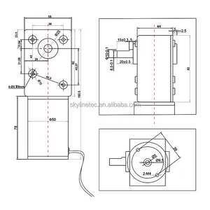 DC 12V/24V/48V 5882 Worm Gearbox High Torque Gear Motor Electric Motor Low RPM Worm Gear Motor