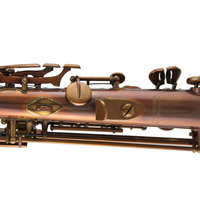 Bb Hand Hammered Soprano Saxophone Vintage Nickel Finish Built in Neck With G Key Professional Woodwind For Jazz Performance