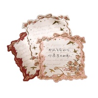 Rose Island Paket Tiga Lembar Catatan 3D Embossed Berlapis Emas Tanpa Perekat dengan Desain Latar Belakang Vintage