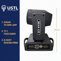 Projecteur Beam Moving Head 230W 7R Sharpy Copy, Éclairage de Scène DMX512, Écran Tactile, 16 Prismes, 14 Couleurs, pour DJ, Disco, Club, Fête, Usine