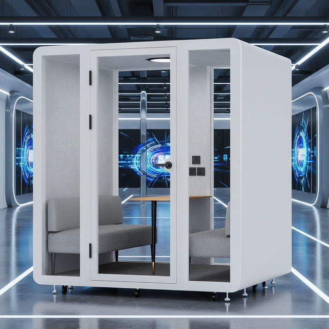 Large Size Custom Eco-Friendly Durable Movable Silence Soundproof Booth 2-4 Person Acoustic Work Booth Office Meeting Pod