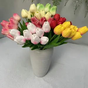 D198 Weich kleber Künstliche Blumen Faux Single Tulpe Blumen Künstliche Wohnkultur Künstliche Tulpe Blumen