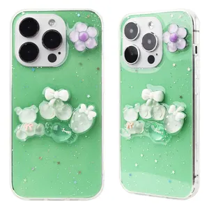 กระเป๋าถือสำหรับ iPhone น้ำหนักเบา TPU + อะคริลิคพร้อมกาวหยดเคสโทรศัพท์มือถือ