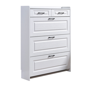 <span class=keywords><strong>Scarpiera</strong></span> Moderna in Legno Bianco <span class=keywords><strong>per</strong></span> 50 Paia di Scarpe, Mobile Organizzatore a 3 Ripiani <span class=keywords><strong>per</strong></span> la Casa - Product Image 1