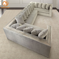 Ensemble de canapé en velours en forme de u, de luxe, moderne, modulaire, personnalisé
