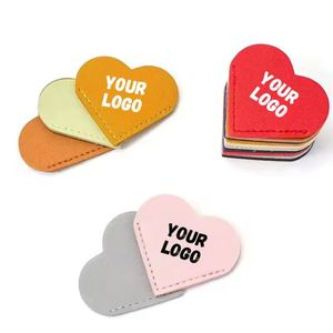 Promotional Heart Bookmarks Office Business Gift Custom Logo Printed PU Leather Bookmarks Custom Customizable Bookmark
