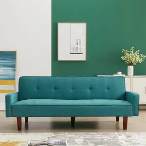 Partner Nieuwe Model Low Back Slaapbank Met Fauteuil Stevig Functionele Slaapbank Linnen Sofa Cum Bed Houten