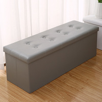 Moderne élégant imperméable PVC cuir pliant long tabouret de rangement pour salon chambre usine vente en gros