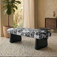 Banc de fin de canapé/lit en tissu, style nordique minimaliste moderne, en bois, pour la maison, sans assemblage, idéal pour hôtel, restaurant, villa