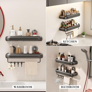 Étagère de salle de bain, sans perçage, à fixer au mur au-dessus du lavabo, support de rangement pour gel douche - Product Image 4