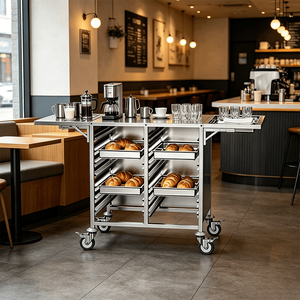 Chariot de cuisine électrique à double rangée en acier inoxydable pour gâteaux et pains grillés, en promotion - Product Image 2