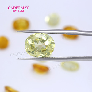 Cadermay Lemon Yellow Oval Zircon Loose Stone For Jewelry Making - Product Image 1