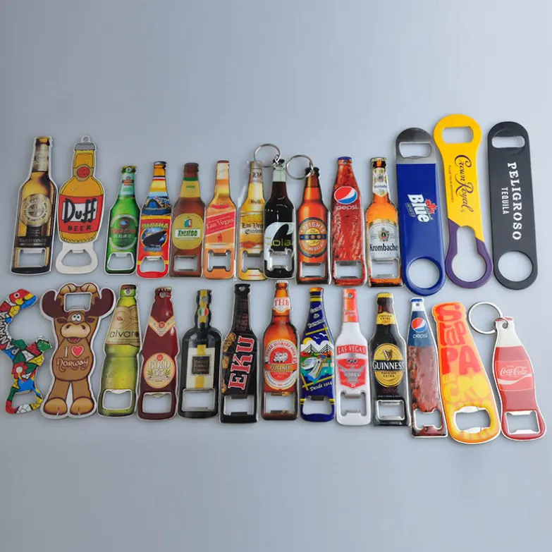 Benutzer definierte Metall Souvenir Magnet flaschen öffner mit starken magnetischen Rücken Flaschen öffner Kühlschrank Magnet für Küche Bar Rest Room