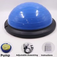 Egooal Ballon d'équilibre ABS, demi-ballon de yoga, 5,5 kg, avec bandes de résistance, ballon d'exercice épaissi anti-explosion pour le renforcement du tronc