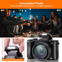 Cámara Digital sin Espejo 5K con Zoom Óptico 5x, Compacta y Portátil para TikTok, Vlogging y Fotografía, Compatible con Personalización OEM