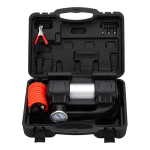 汽车轮胎工具12v 220v便携式汽车空气泵压缩机带塑料盒