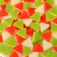 Bonbons gélifiés halal en vrac aux saveurs de fruits, vente en gros de gelées de fruits acidulées, bonbons gélifiés 3D fantaisie fabriqués en Chine, bonbons bon marché