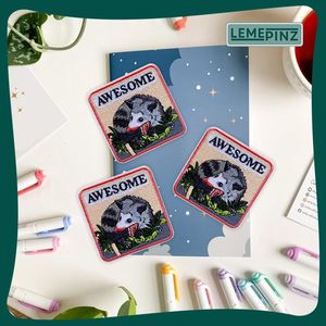 Awesome Possum <b>Patch</b> 3 Inches Iron On Embroidery <b>Patch</b> For Hats Clothes <b>Backpacks</b> Jeans DIY Sewing - Product Image 2