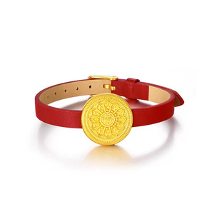 Bracciale Otto Tesori in Oro Puro 999 con Base in Acqua, Quadrante Rigido 3D, Passaporto Stradale, Bracciale per Coppie - Product Image 6